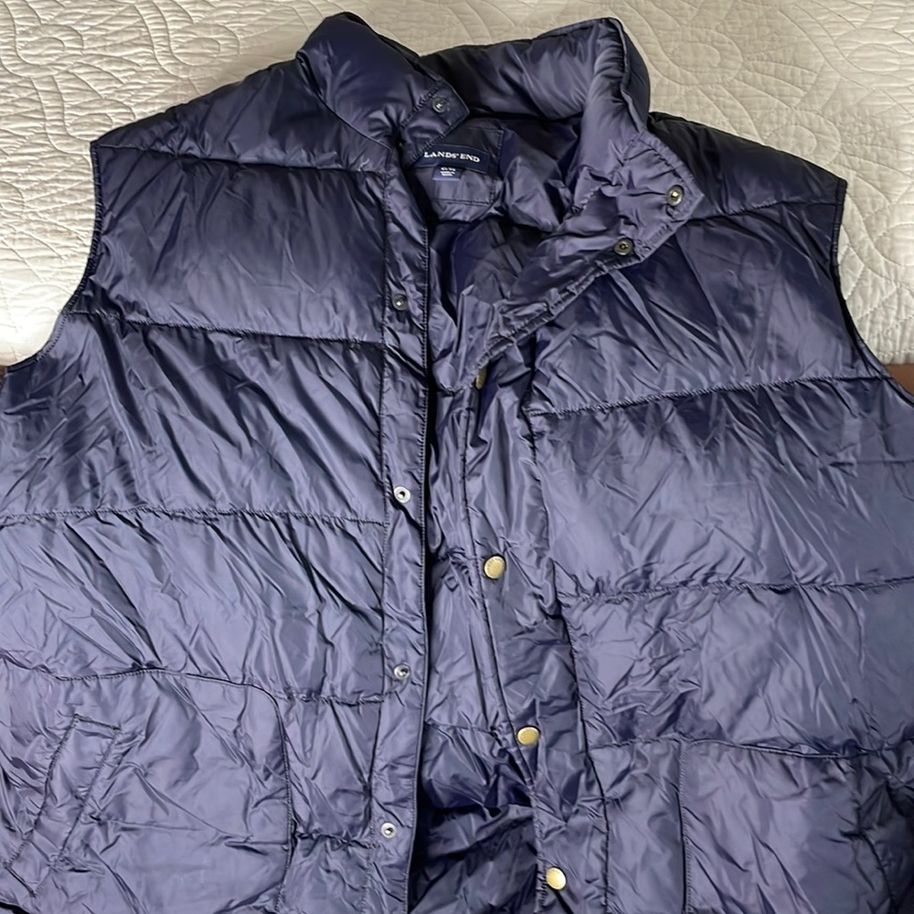 Lands end xxl blue puffer vest great condition
